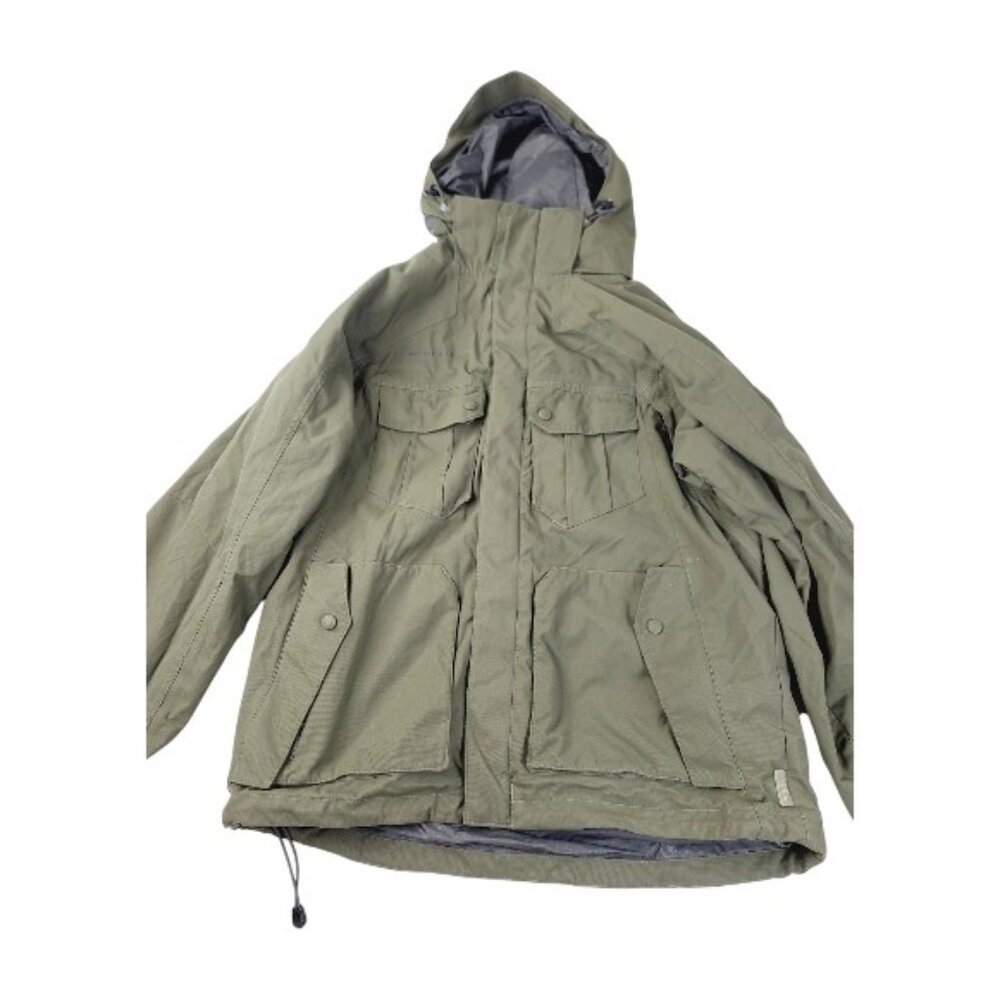 Columbia Men's Olive Green Hooded Fleece Cargo Winter Military Jacket Size M